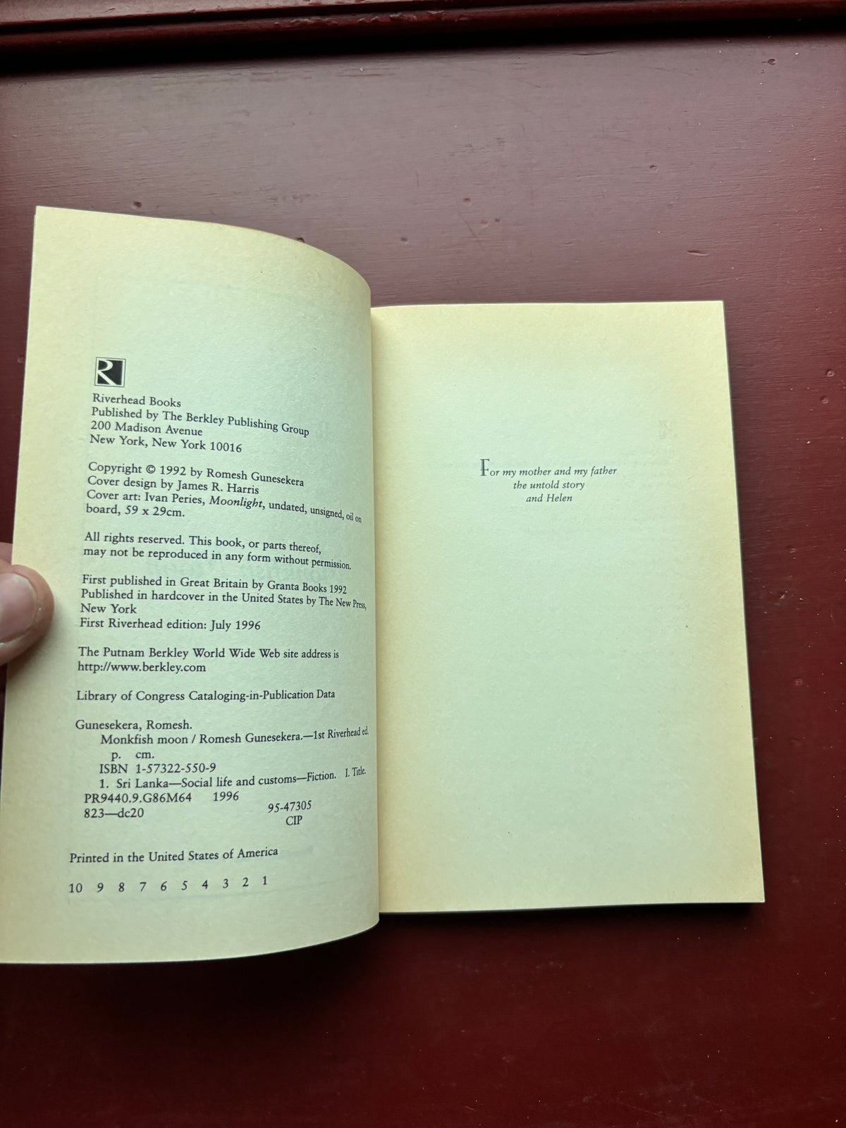 Monkfish Moon by Romesh Gunesekere (1992, Trade Paperback)