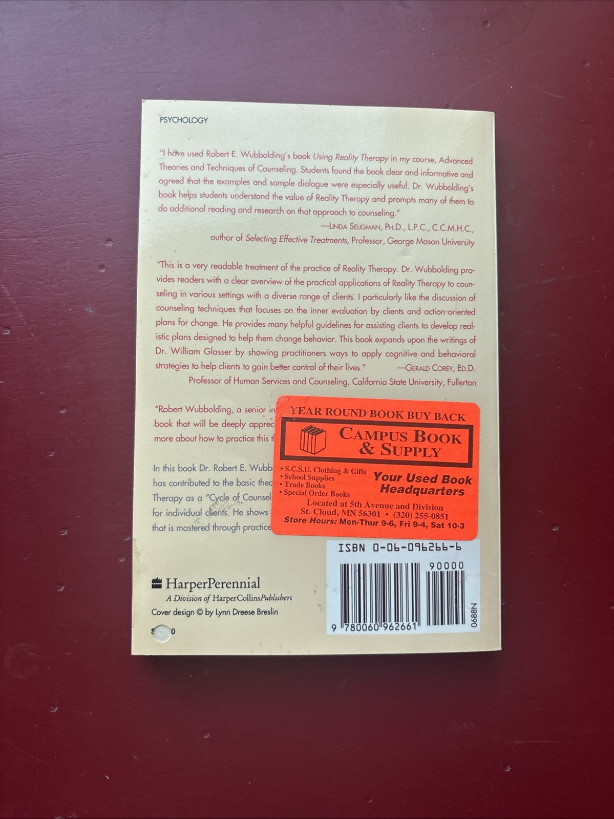 Using Reality Therapy by Robert E. Wubbolding (1988, Trade Paperback)