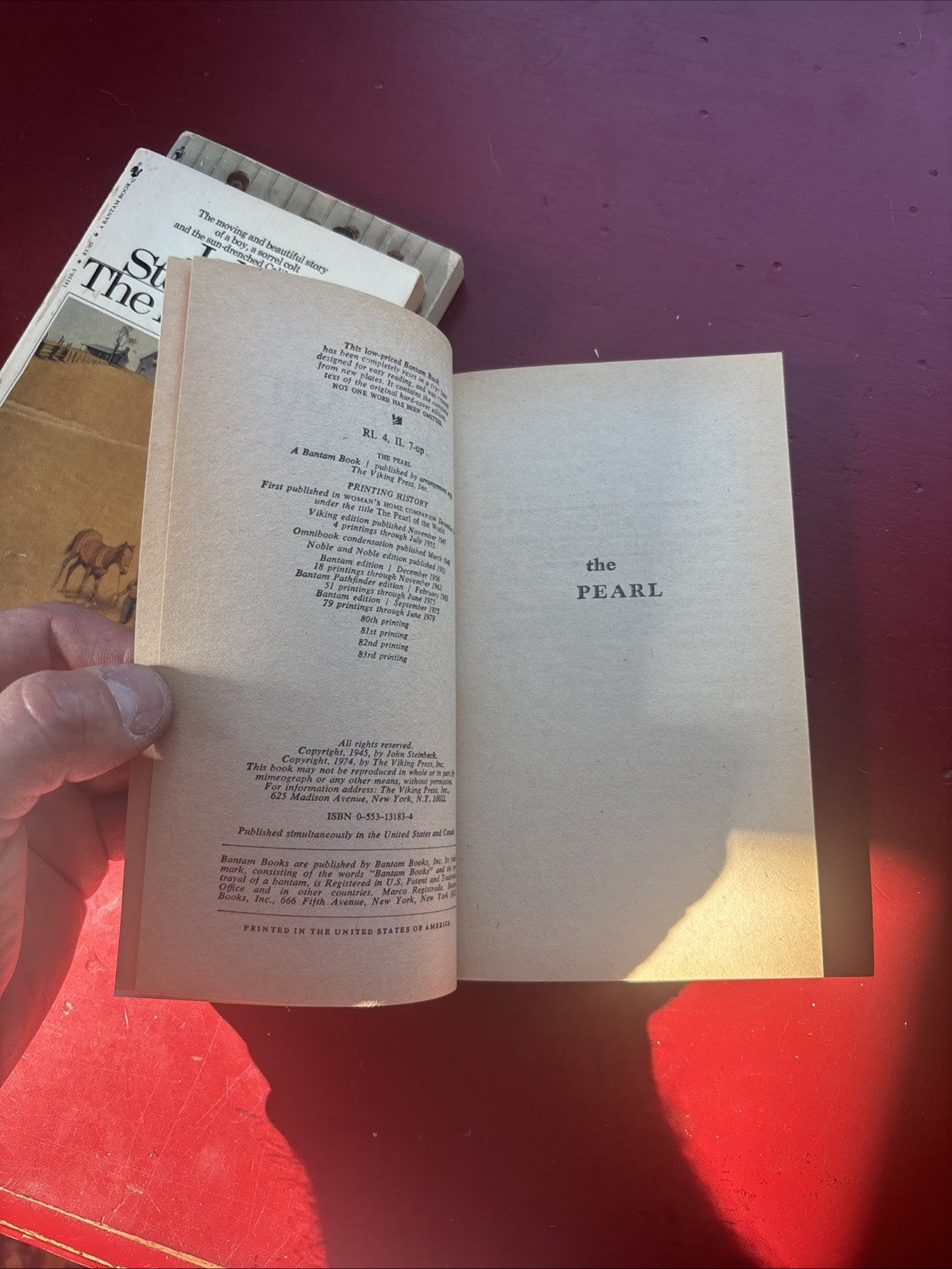 3 By John Steinbeck Bantam PB THE PEARL, RED PONY, TORTILLA FLAT