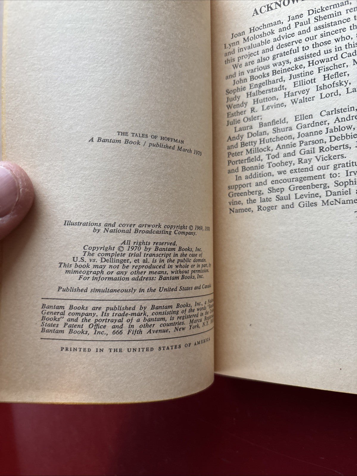 VTG 1970 Paperback Book The Tales Of Hoffman Chicago 7