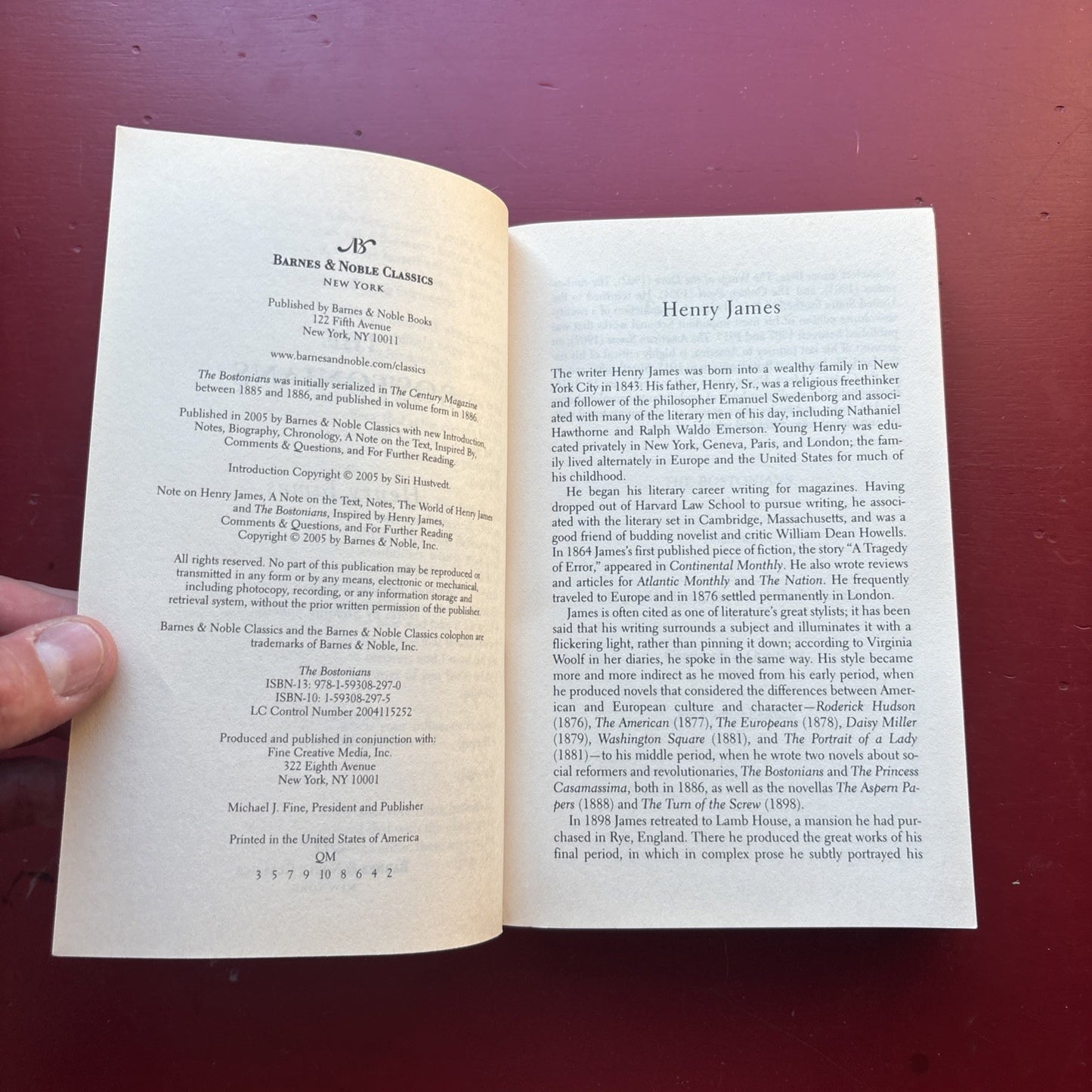THE BOSTONIANS by Henry James 2005 Barnes & Noble Classics trade paperback