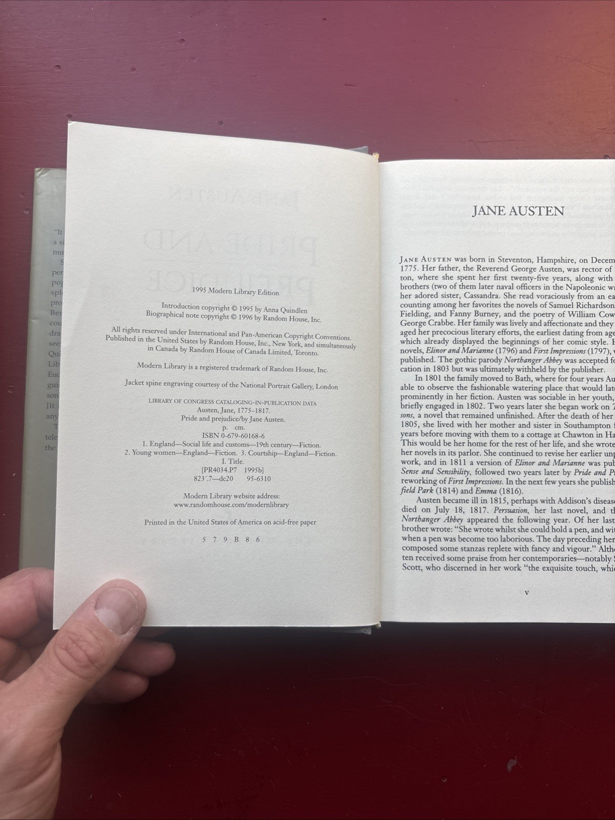 Pride and Prejudice by Jane Austen (1996, Hardcover) (Modern Library Ed.)