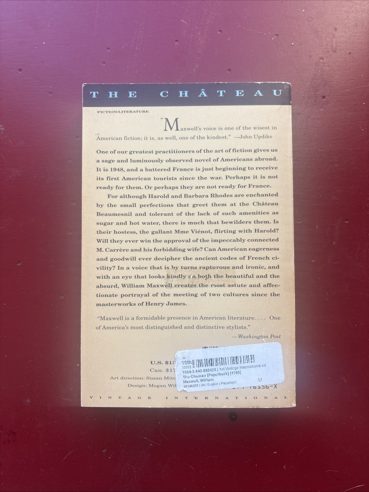 Chateau by William Maxwell (1995, Trade Paperback)