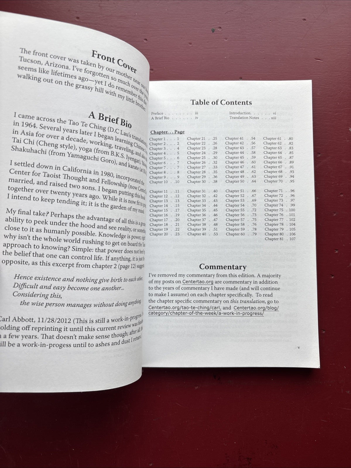 Tao Te Ching : Word for Word (Translation Only) by Carl Abbott (2012, Trade...