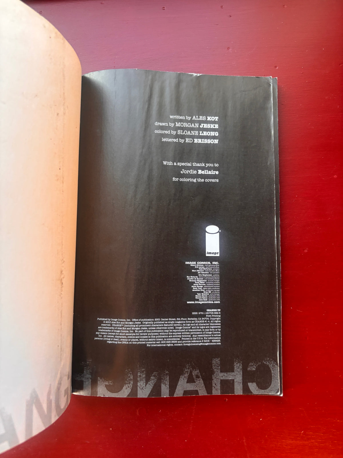 Change by Ales Kot (2001, Trade Paperback)