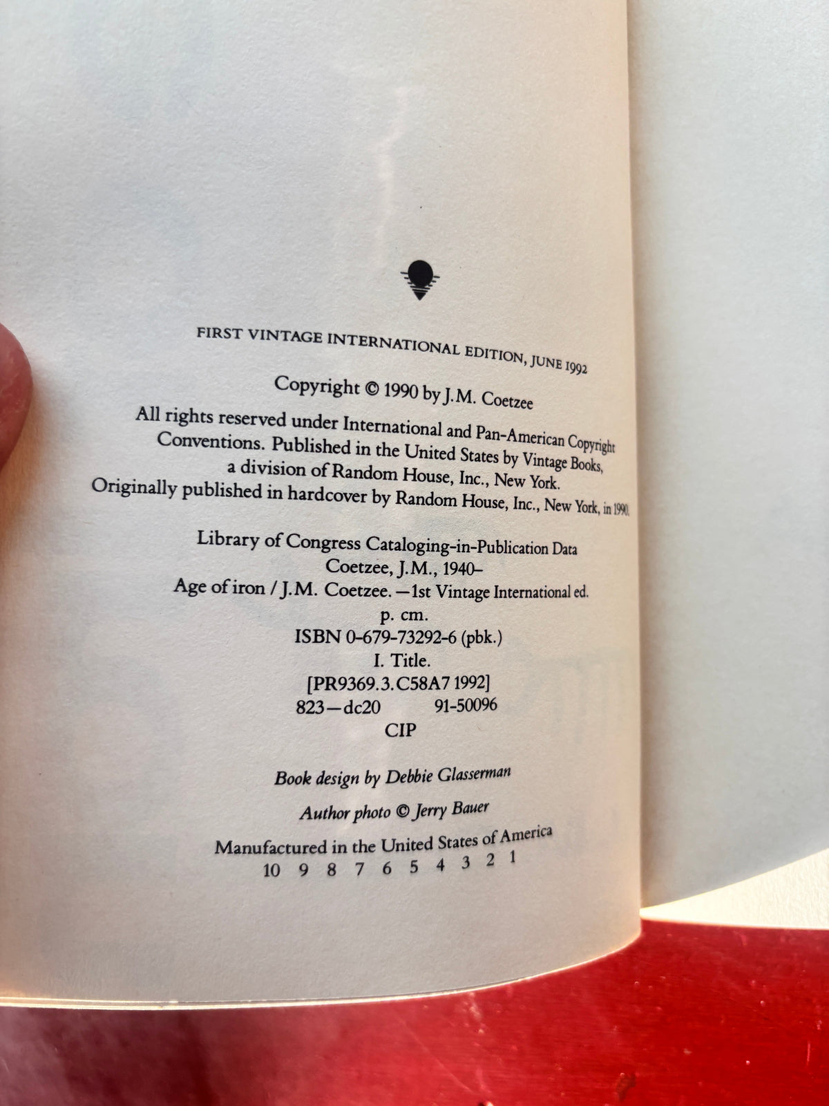 Age of Iron by J.M. Coetzee (1992, Trade Paperback)