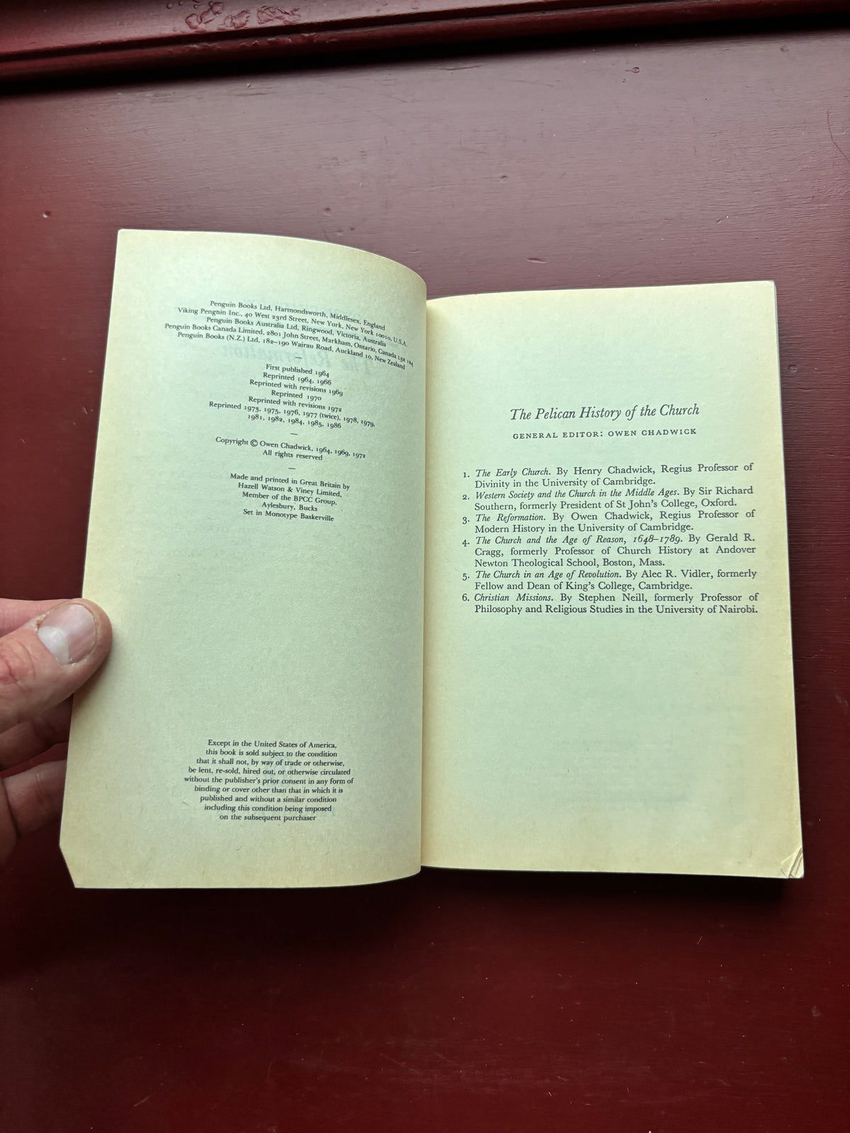 The Reformation: History of the Church (underlining) by Owen Chadwick (1986, Trade Paperback)