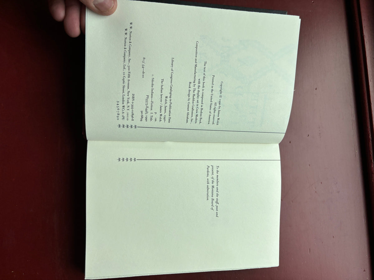 The Indian Lawyer by James Welch (1990, Hardcover)