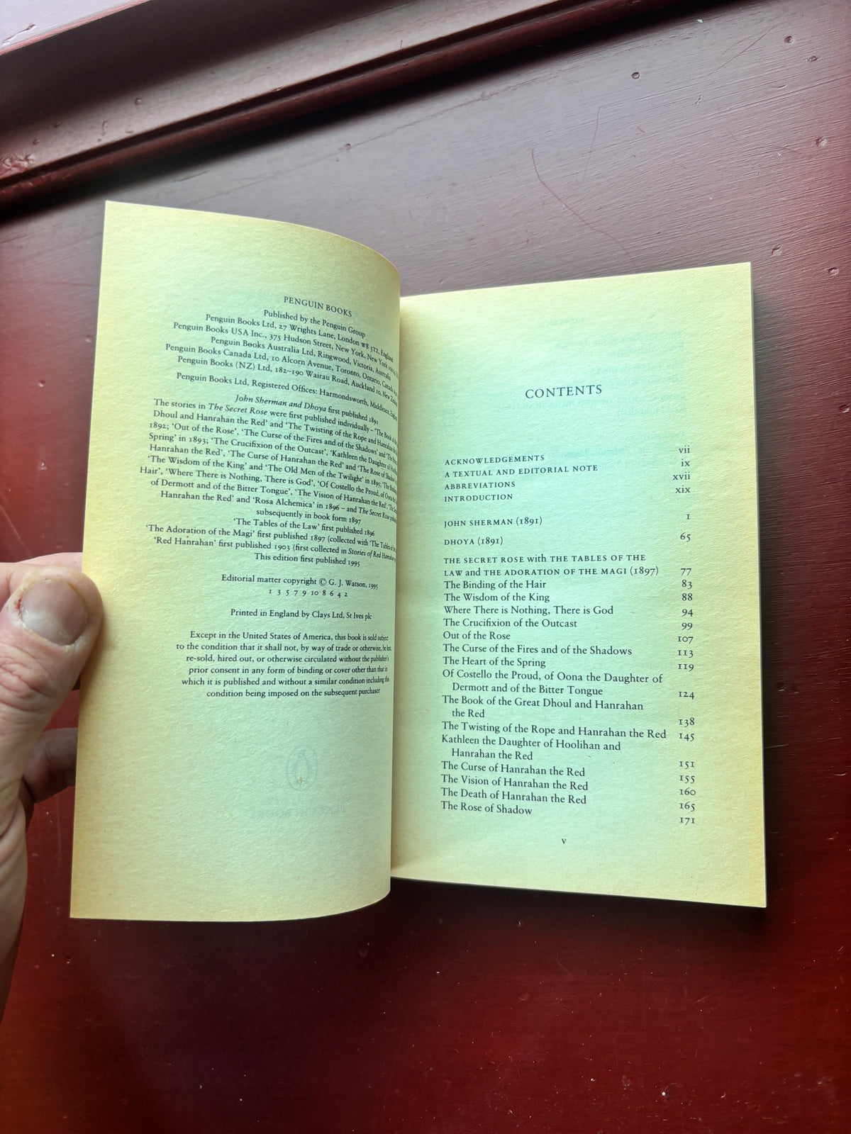 Short Fiction by W.B. Yeats (1995, Trade Paperback)