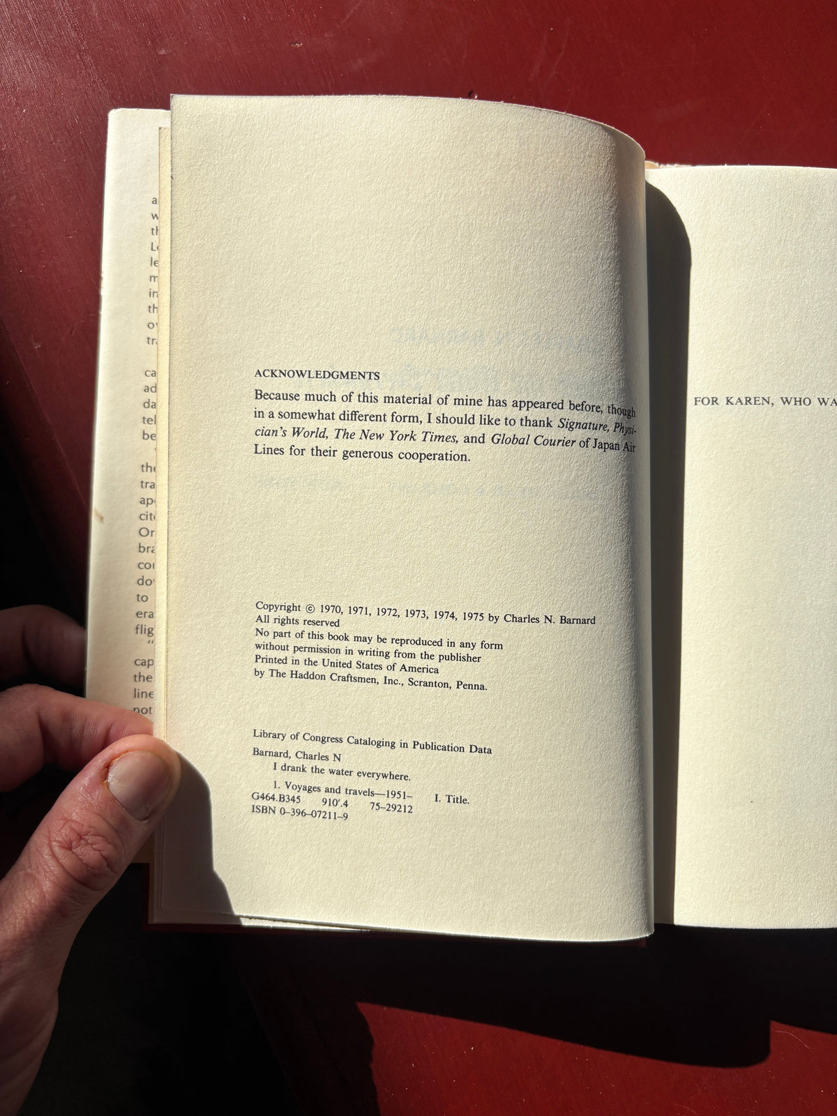 I Drank the Water Everywhere by Charles N. Barnard (1975, Hardcover)