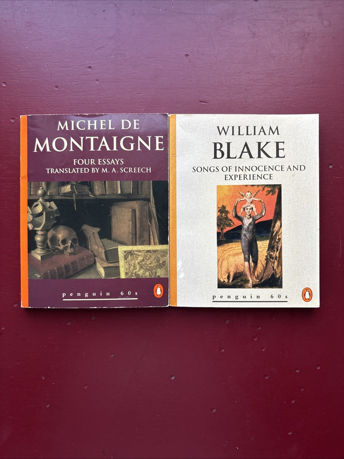 “Songs of Innocence & Songs of Experience" by William Blake & Essays Montaigne