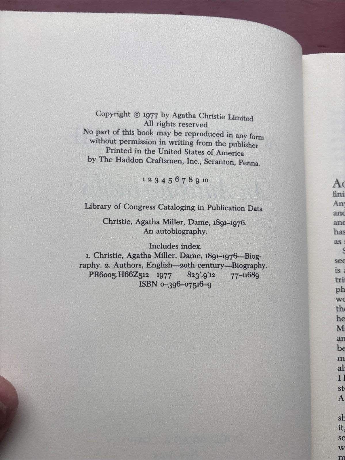 "An Autobiography" by Agatha Christie (HC, 1st Ed)