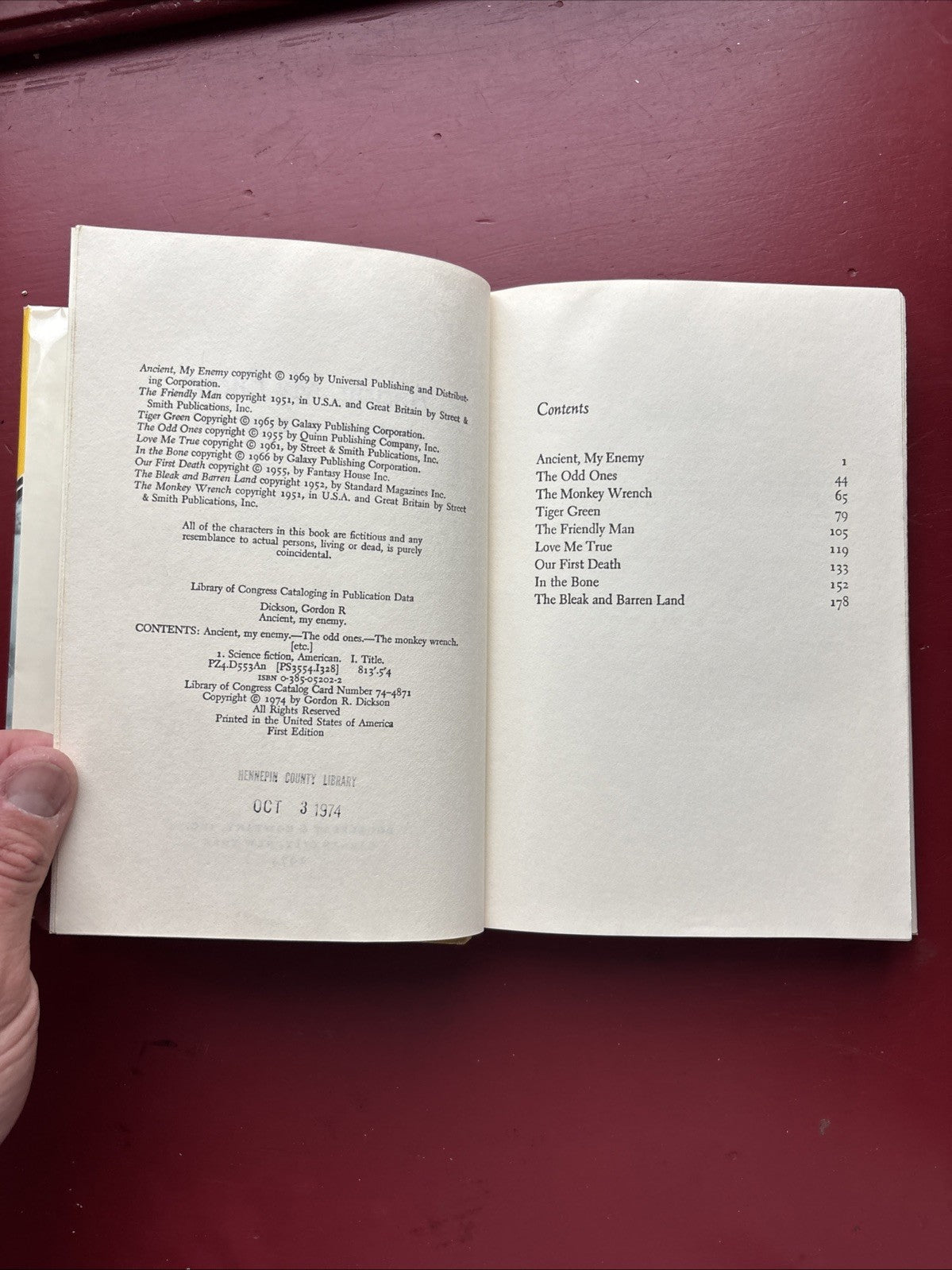 Ancient, My Enemy by Gordon R. Dickson (1974 Hardcover) (1st Ed.)