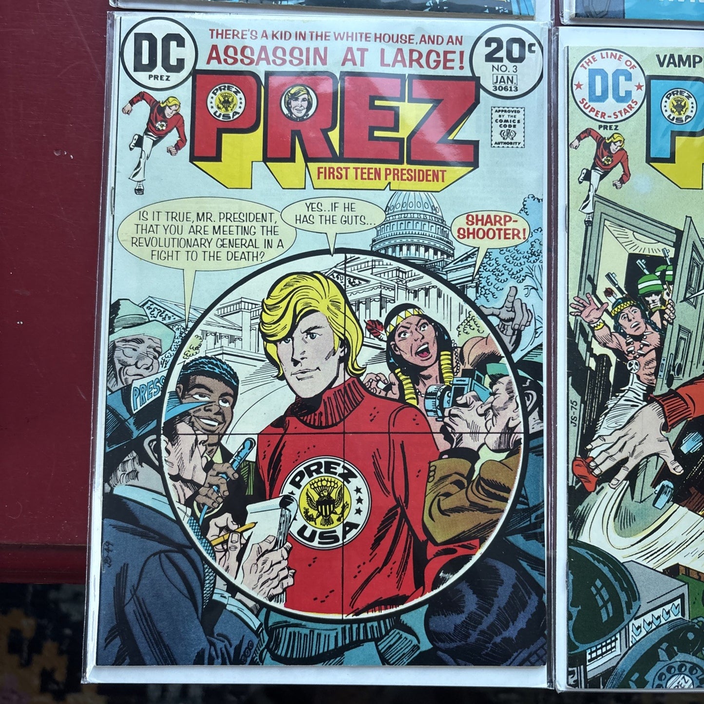 PREZ 1 2 3 4 DC 1973 Complete SET FIRST TEEN PRESIDENT  VG+ Rare