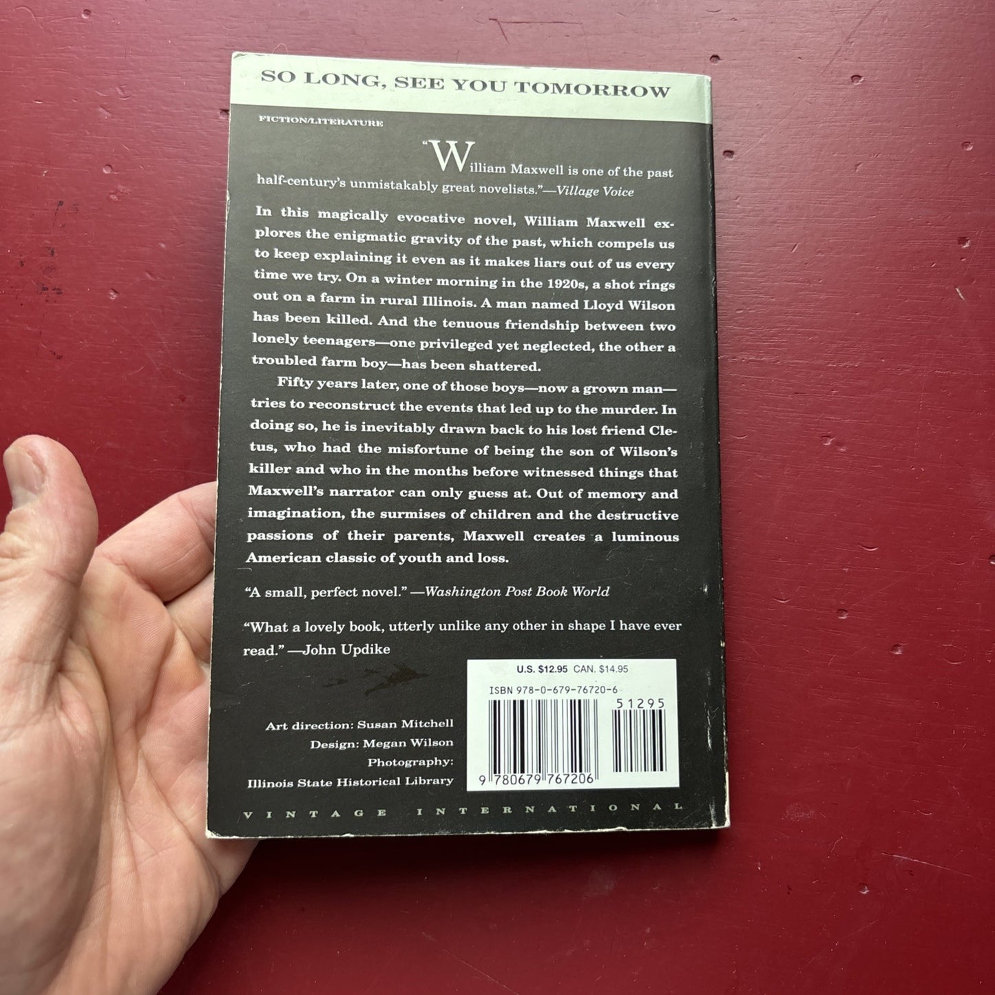 So Long, See You Tomorrow : National Book Award Winner by William Maxwell (1996,