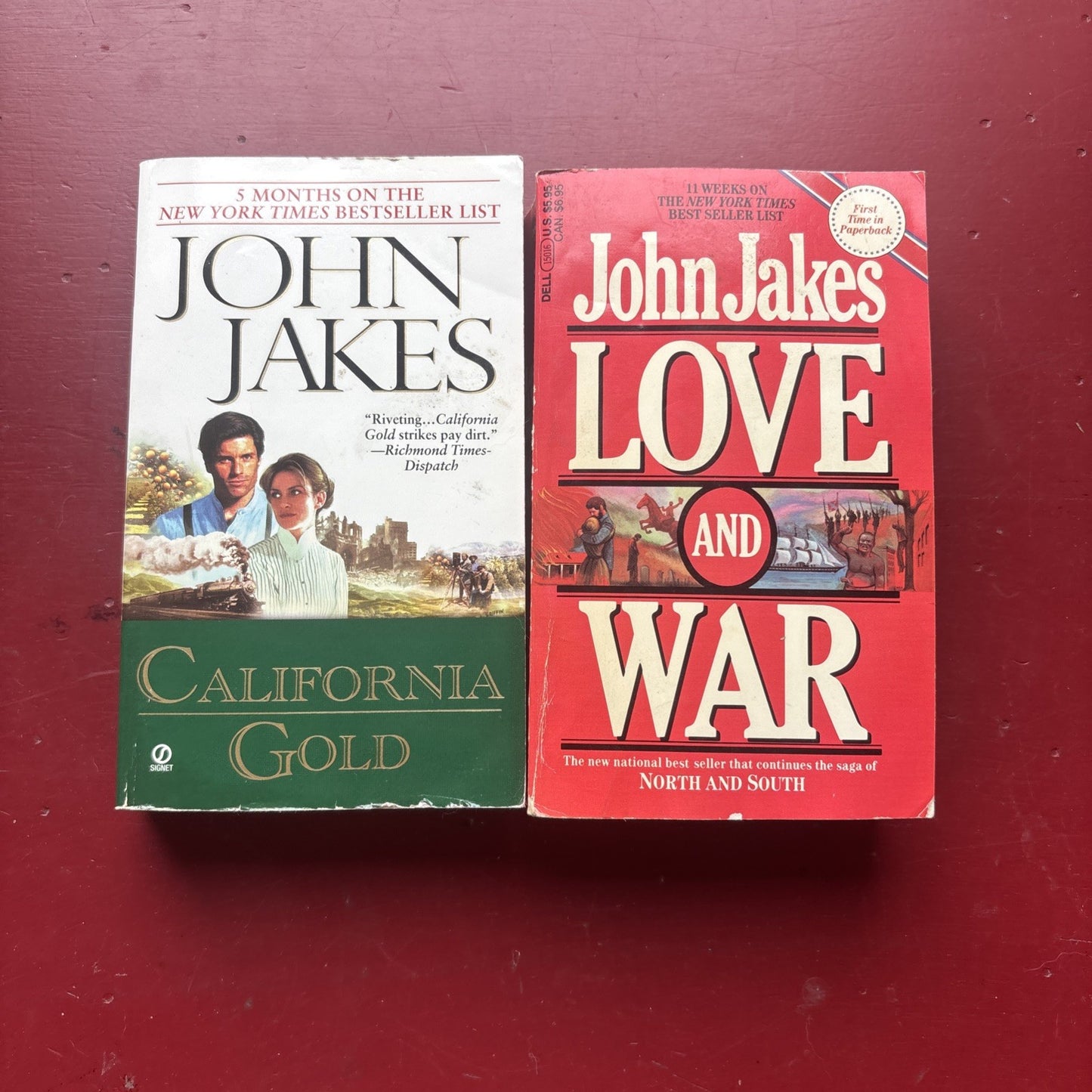 2 By John Jakes Paperback California Gold, Love And War