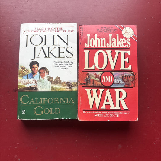 2 By John Jakes Paperback California Gold, Love And War