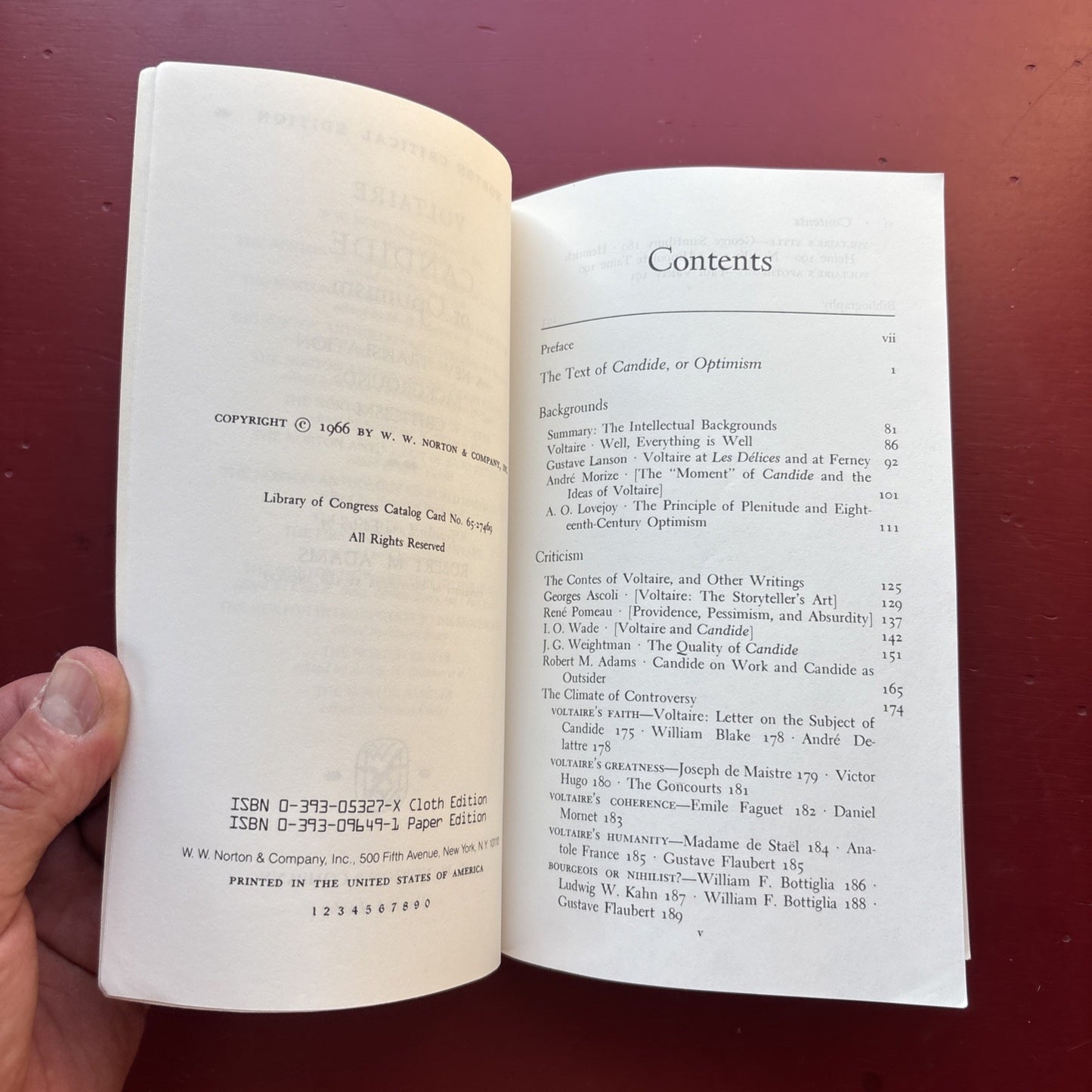 Norton Critical Edition CANDIDE (1966) Voltaire w/Criticism (Light Annotation)