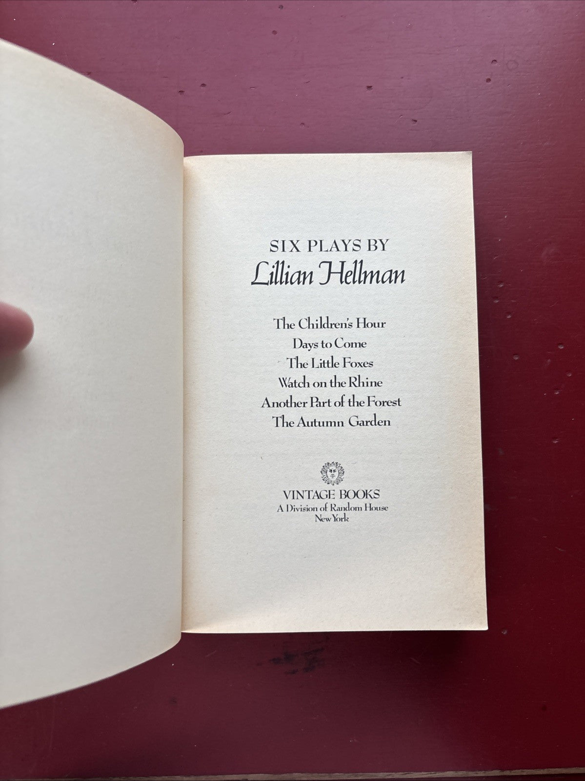 Six Plays by Lillian Hellman by Lillian Hellman (1979, Trade Paperback)