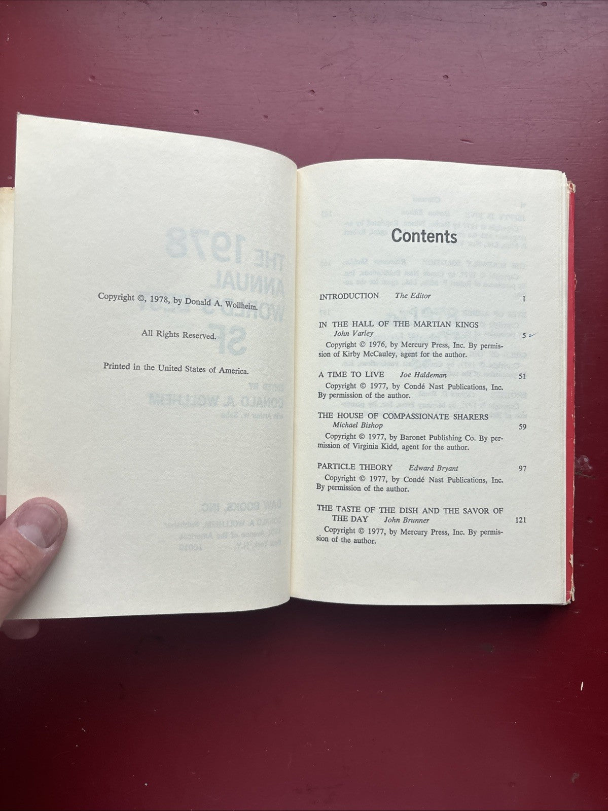 1978 Annual World’s Best Sci-Fi edited by Donald A Wollheim (1978, HC) (1st Ed.)