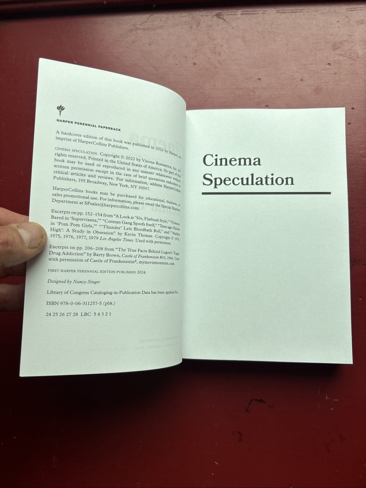 Cinema Speculation - Paperback By Tarantino, Quentin - VG+