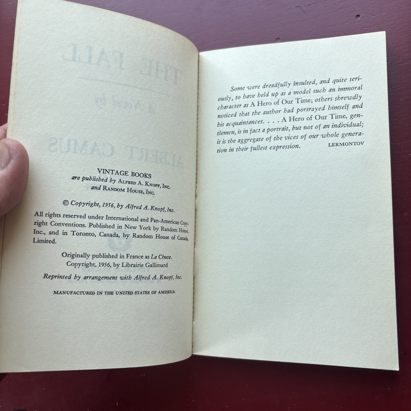ALBERT CAMUS - The Fall - 1956 Paperback Vintage Books