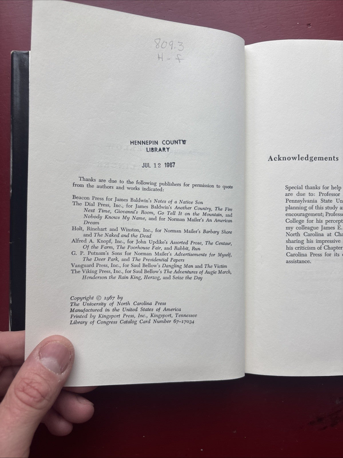 Desperate Faith Study of Bellow Salinger Mailer Baldwin and Updike Chapel 1st Ed