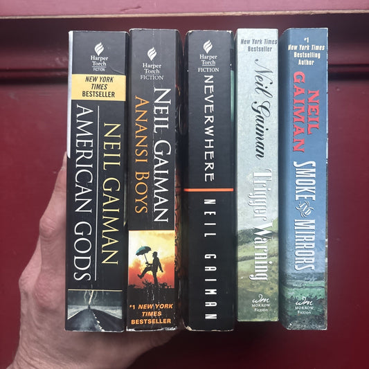 Neil Gaiman Lot of 5 American Gods Anansi Boys Smoke Mirrors Warning Neverwhere