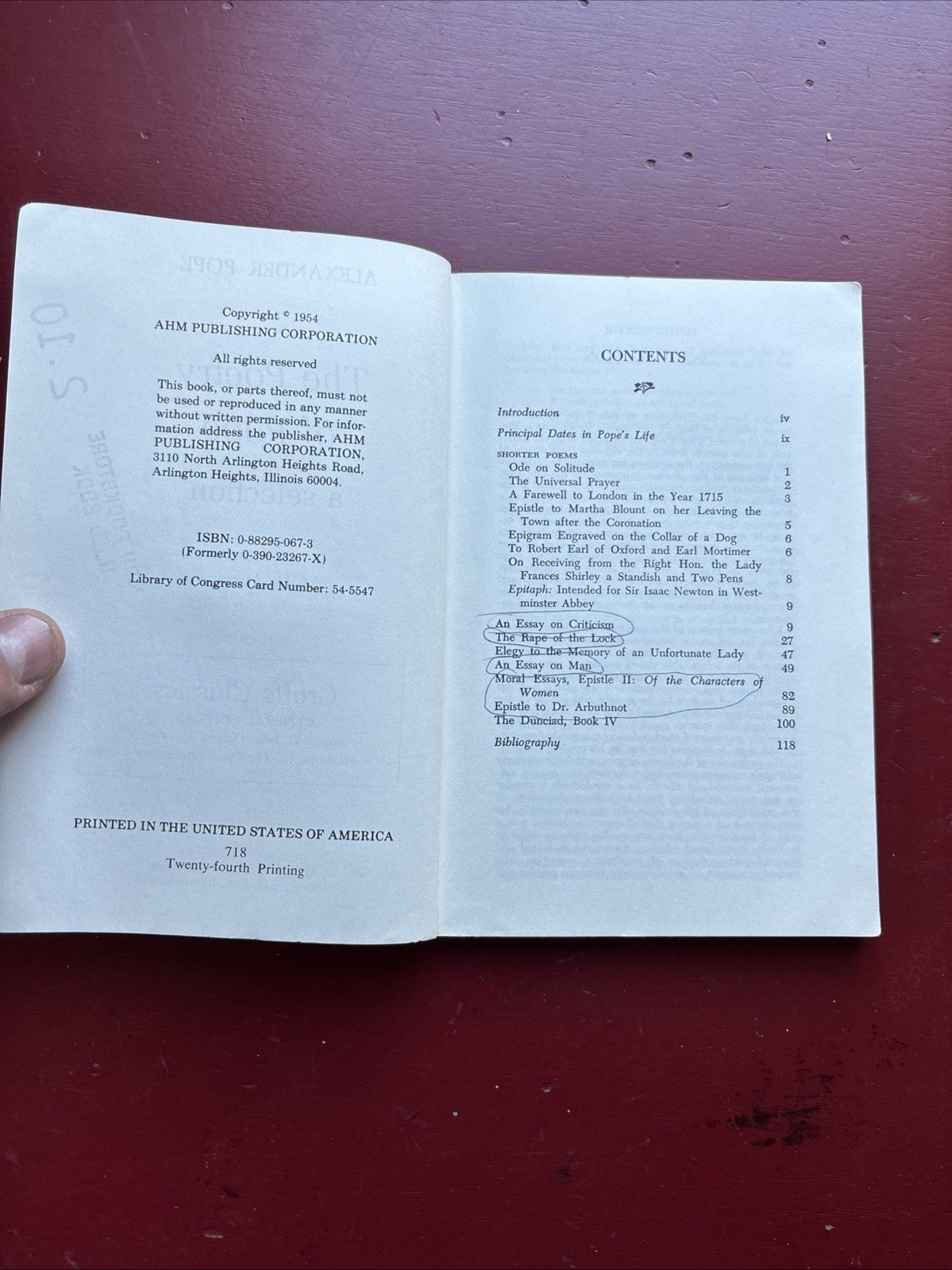 Poetry Of Alexander Pope A Selection M H Abrams Crofts Discounted - Annotated