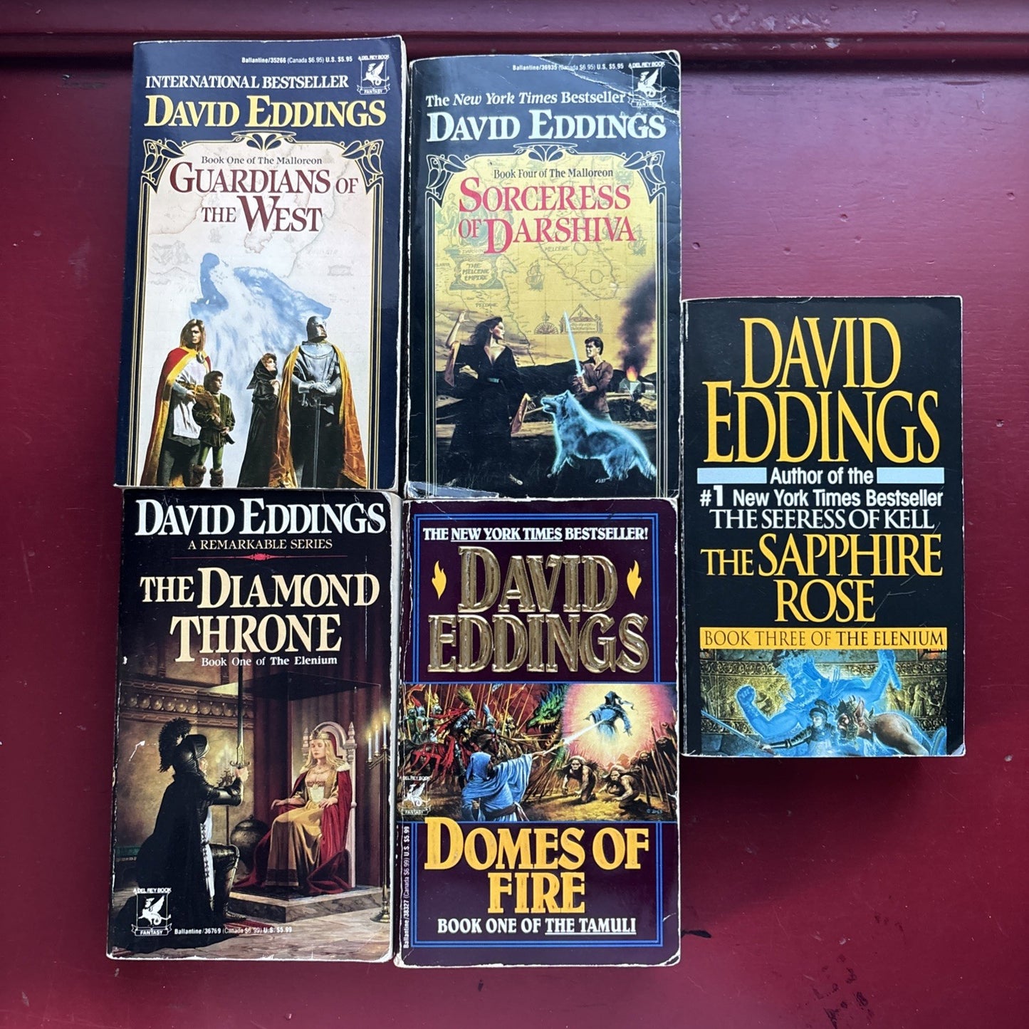 Lot of 5 DAVID EDDINGS Fantasy Science Fiction Vintage Elenium Tamuli Malloreon