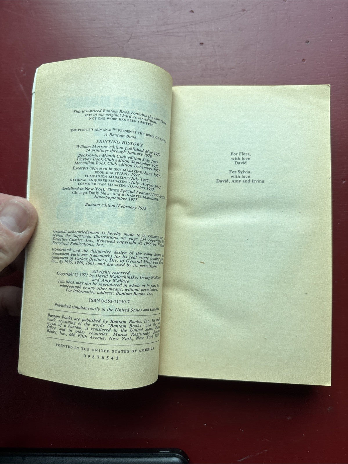 The Book of Lists Peoples Almanac by David Wallechinsky (1978, Mass Market)