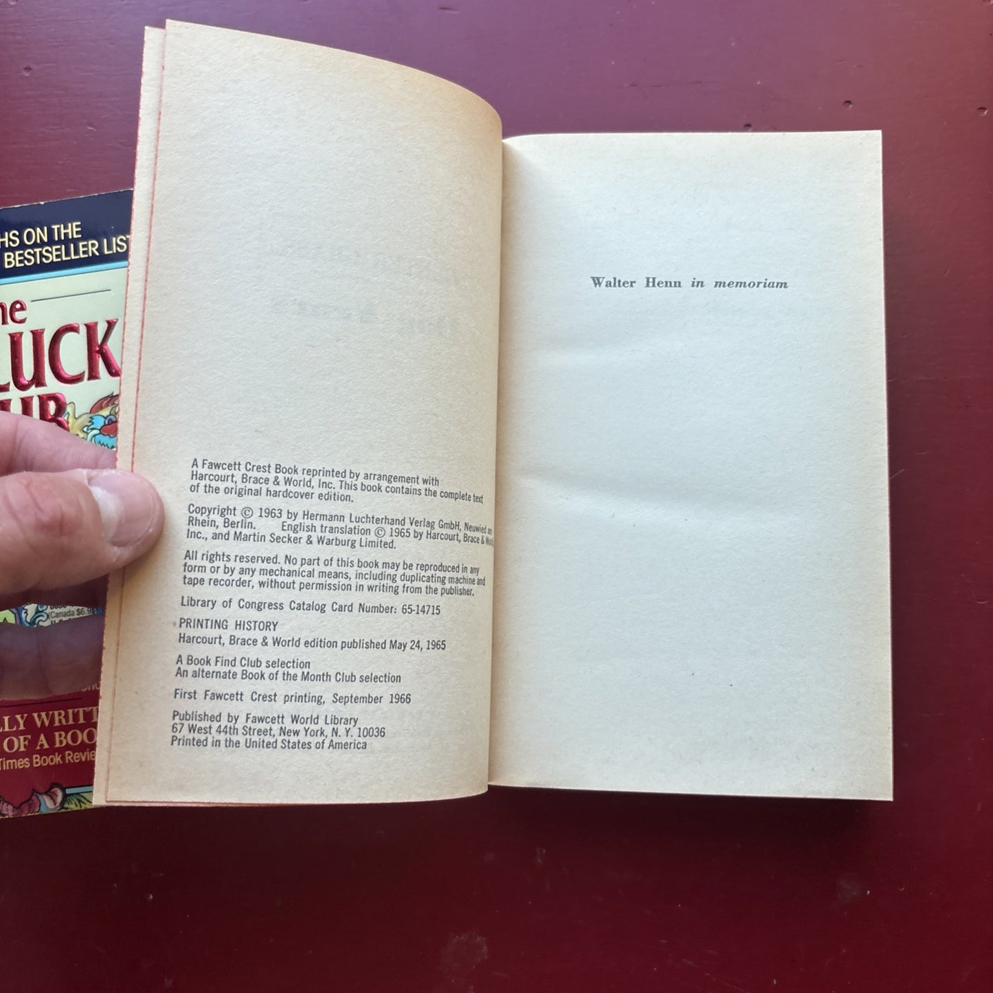 1966 "Dog Years" by Gunter Grass, Paperback Novel 1st Fawcett Crest Printing
