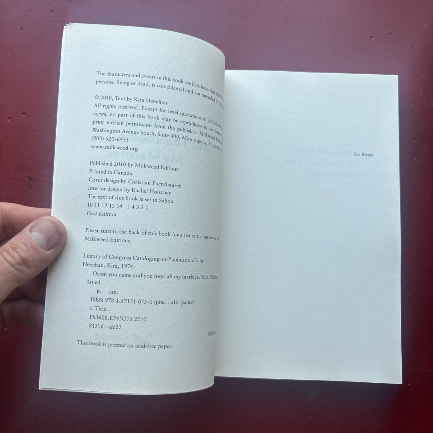Orion You Came and You Took All My Marbles by Kira Henehan (2010, Trade...