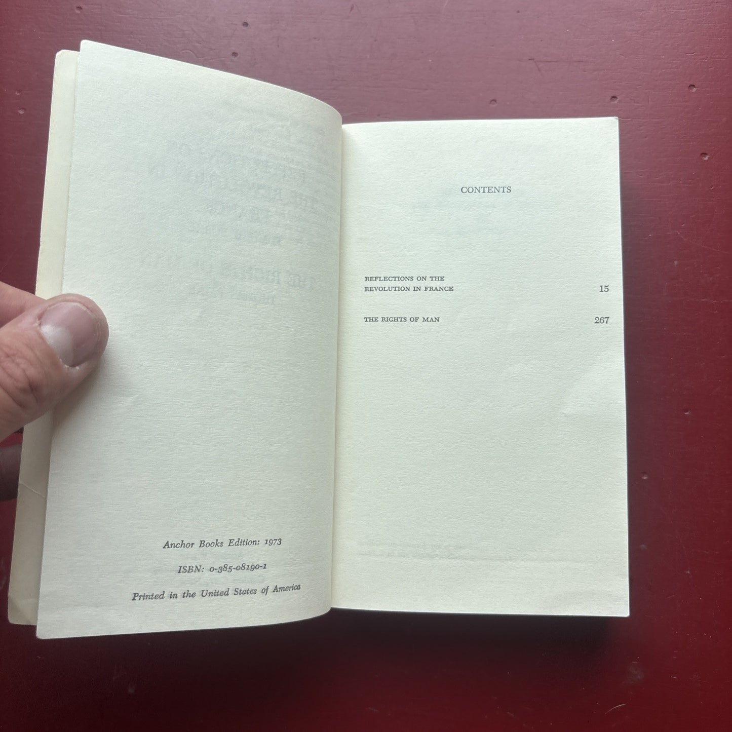 Reflections on the Revolution in France, Burke, Edmund 1973 (lightly Underlined)