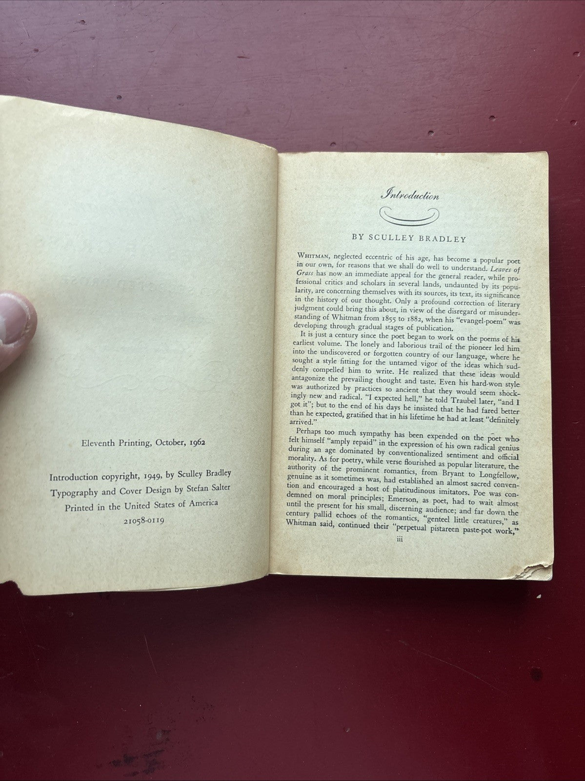 Walt Whitman Leaves Of Grass And Selected Prose 1966 Holt, Rinehart And Winston
