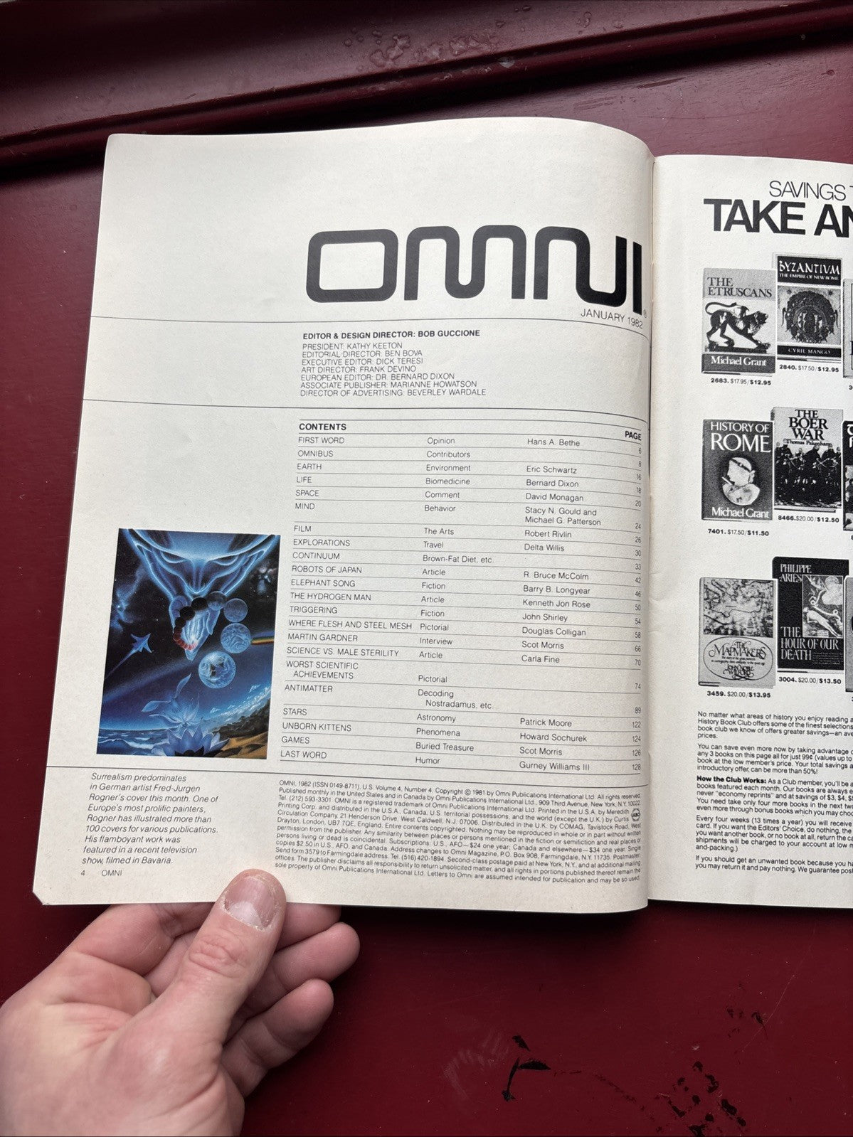 January 1982 OMNI MAGAZINE - WORST SCIENTIFIC ACHIEVEMENTS FRONT COVER