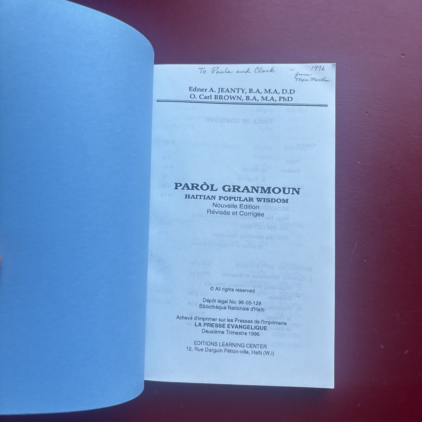 999 Paròl Granmoun – Haitian Proverbs in Creole & English  Rare Small Press Book
