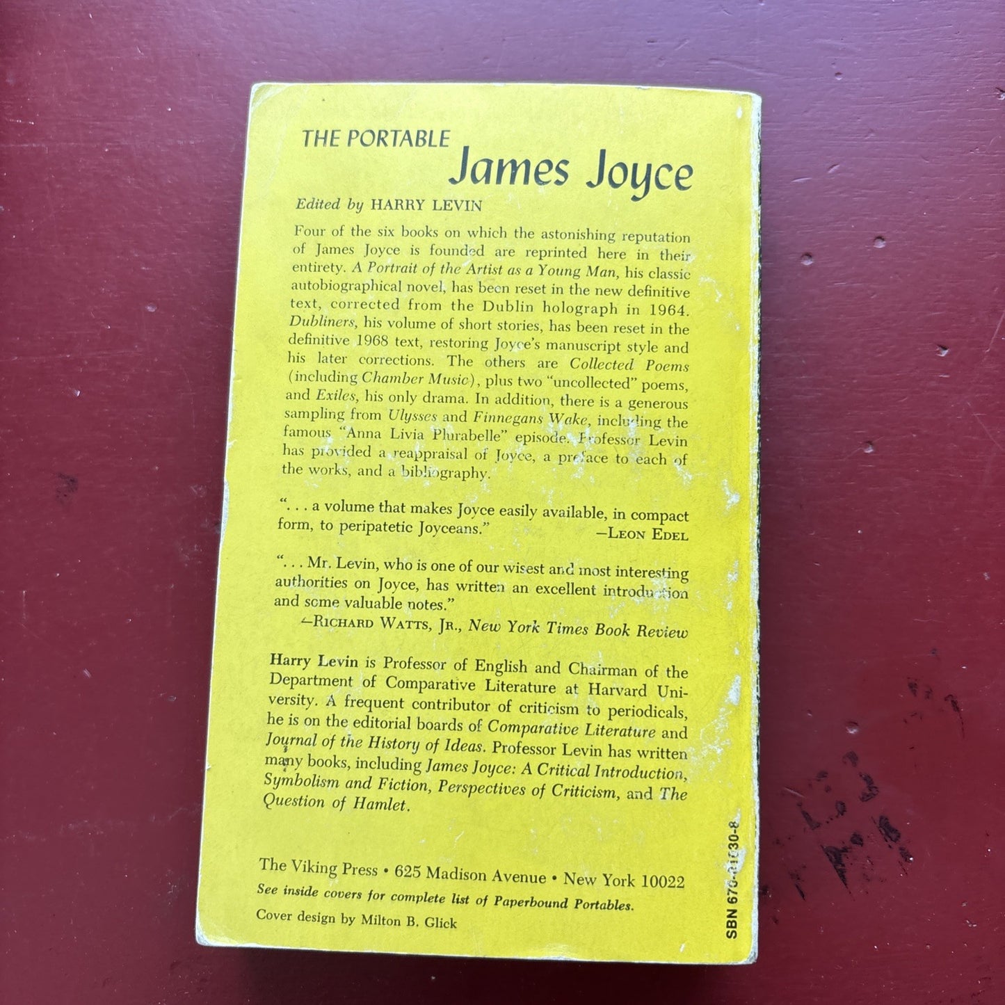The Portable James Joyce 1978 Vintage Viking Paperback Book