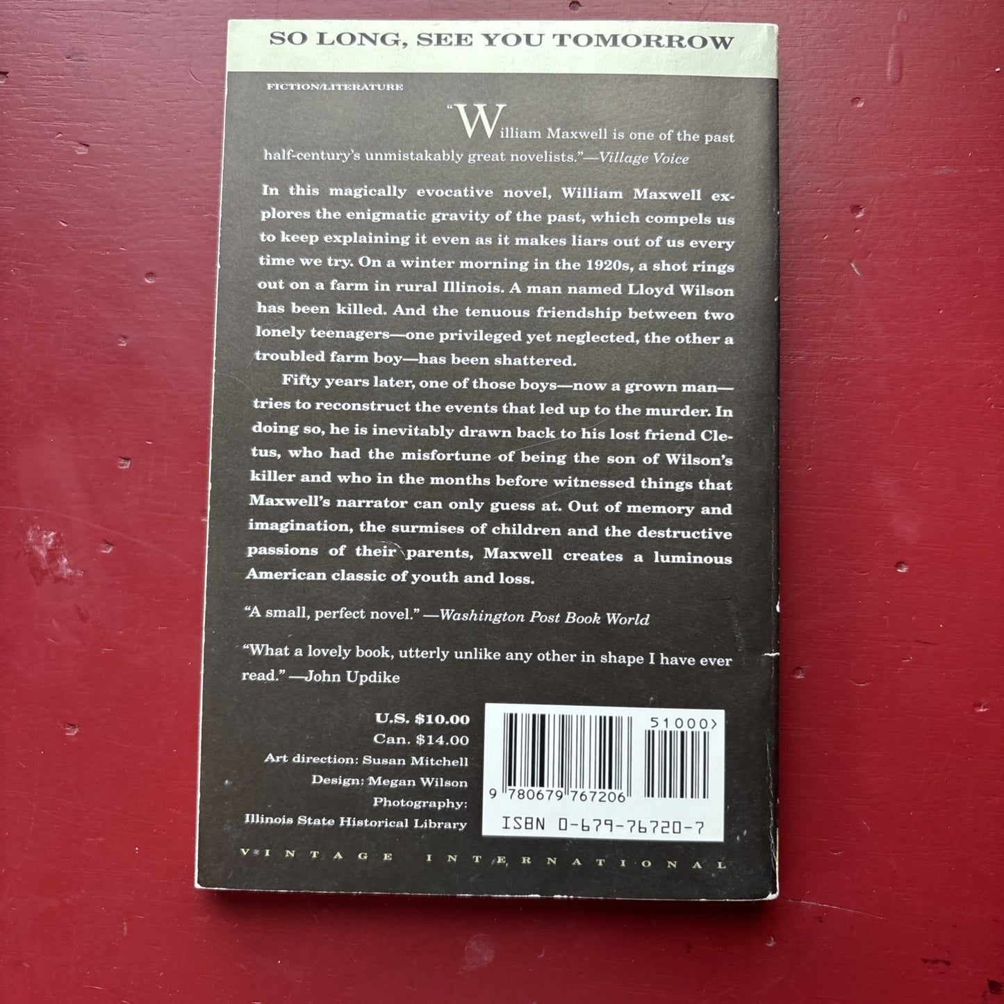 So Long, See You Tomorrow : National Book Award Winner by William Maxwell (1996,