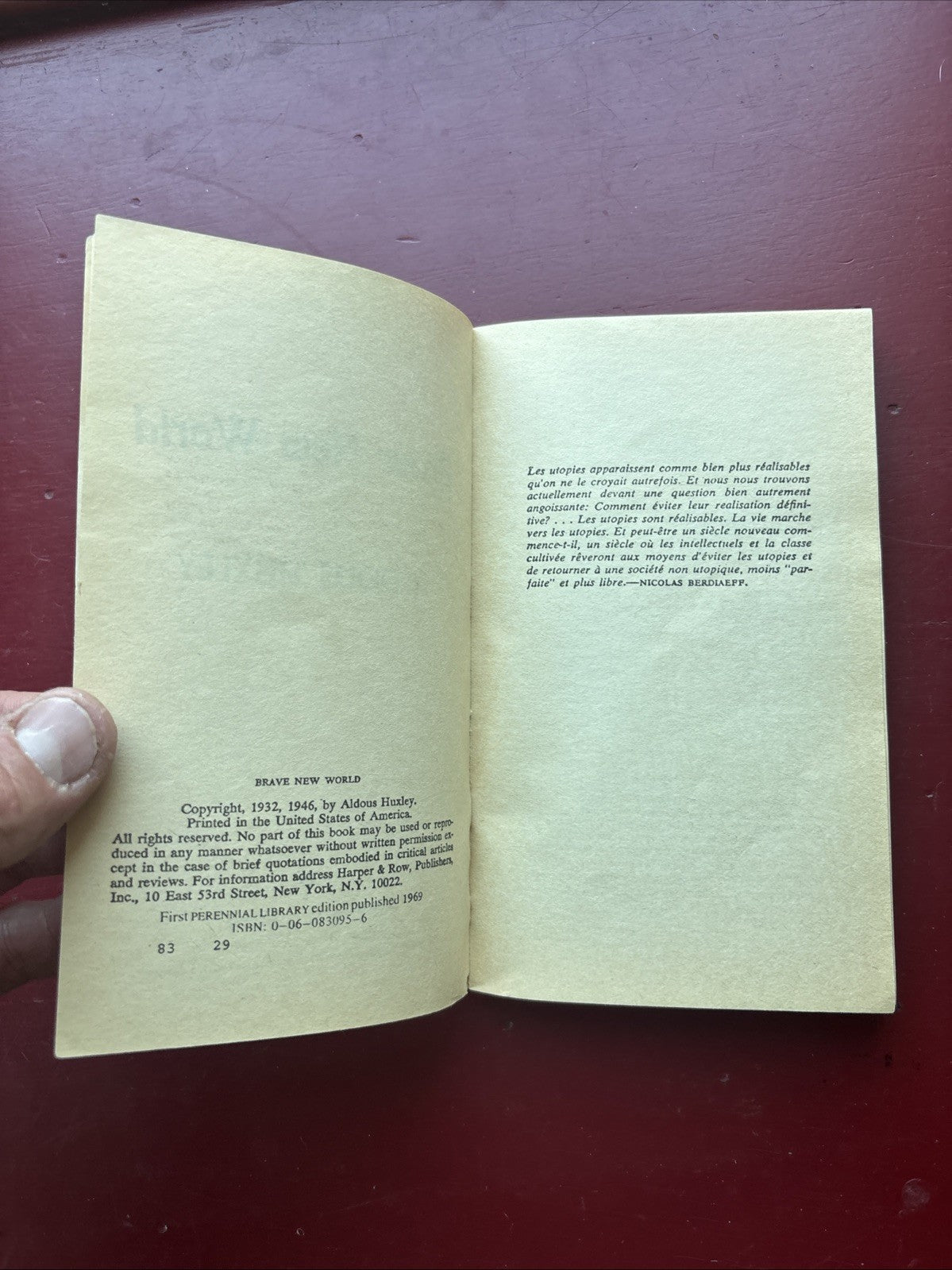 Brave New World Book, by Aldous Huxley