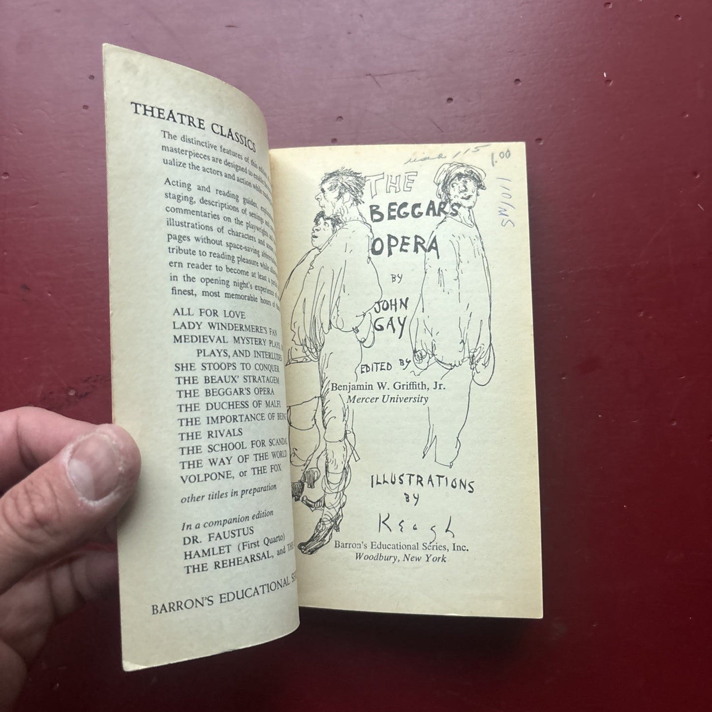THE BEGGAR'S OPERA  by John Gay  paperback  CLASSIC BRITISH PLAY