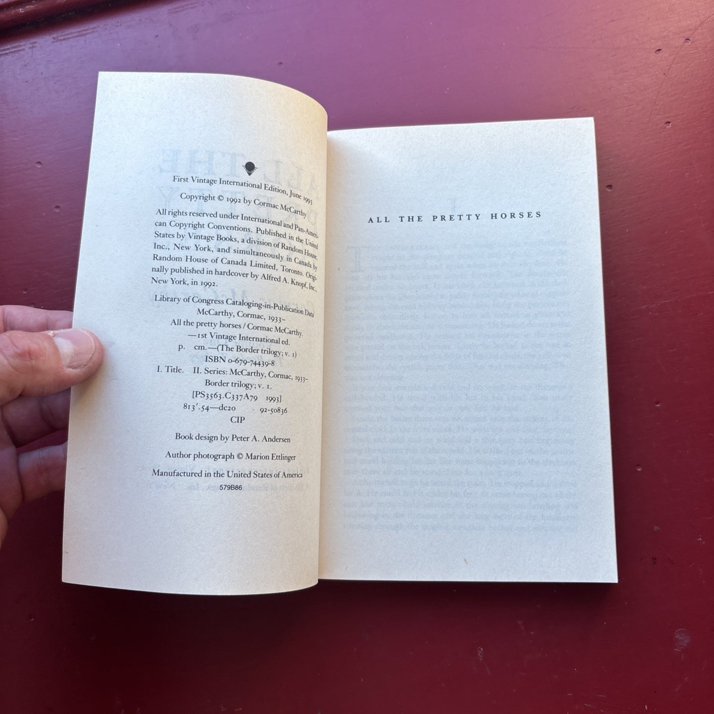 All the pretty horses by Cormac McCarthy [FC-53-1AB]