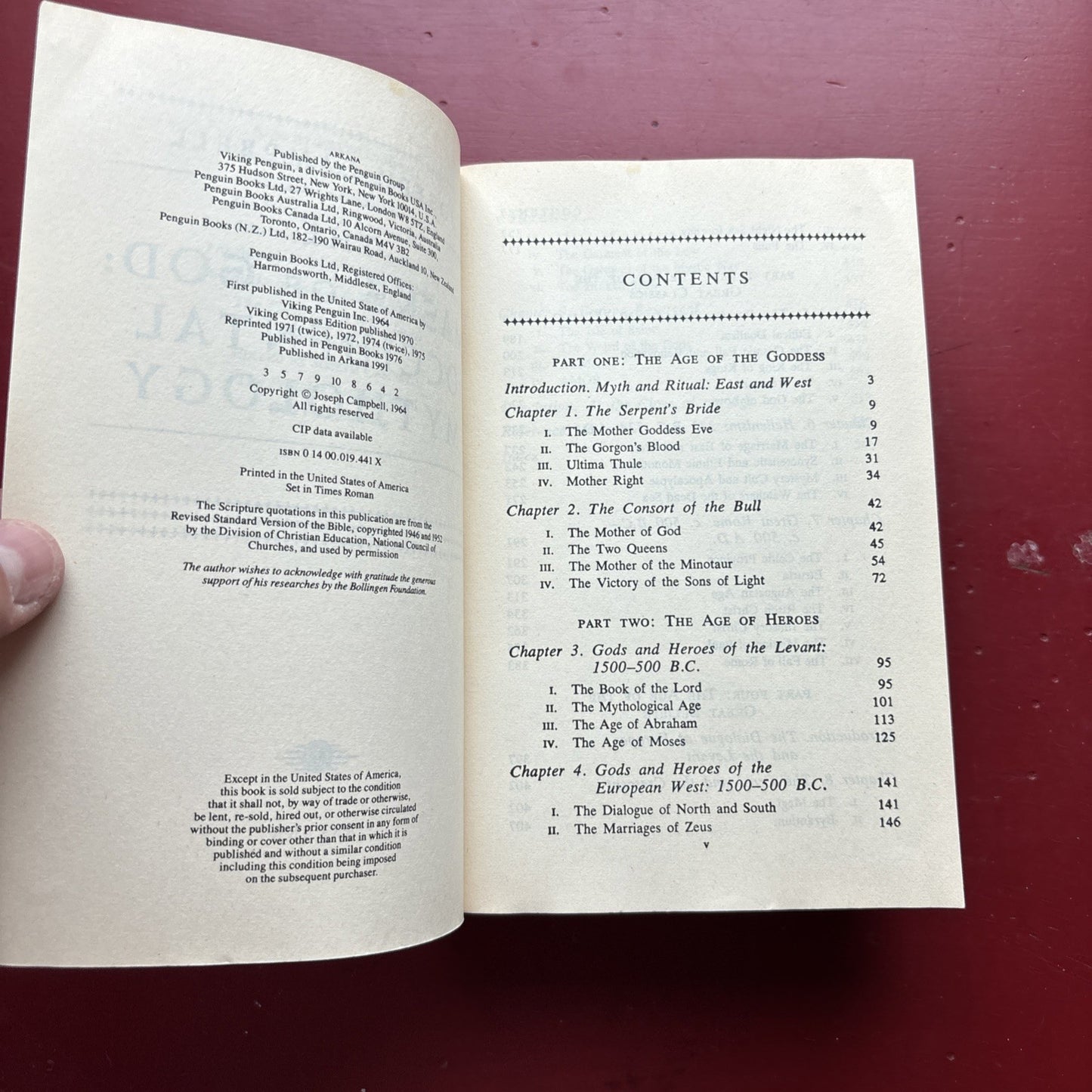 Penguin Books Occidental & Oriental Mythology: Masks of God by Joseph Campbell