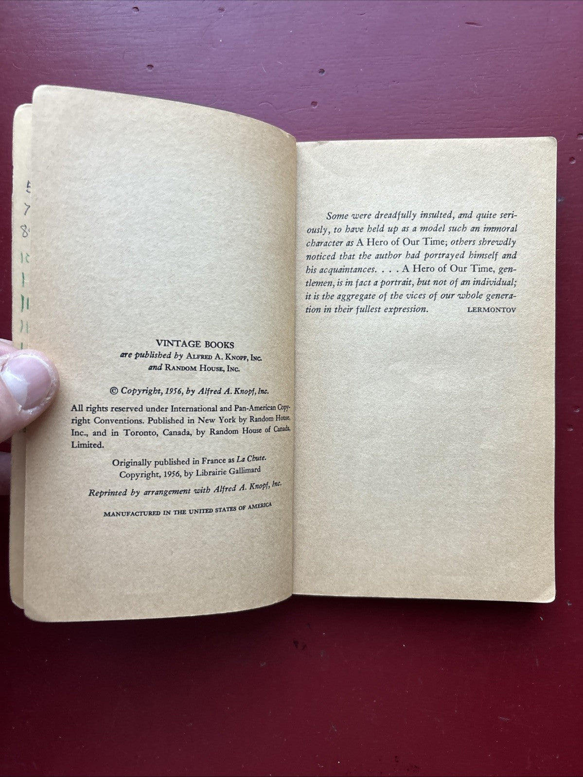 ALBERT  CAMUS  THE  FALL  A VINTAGE  BOOK 1956  --C3