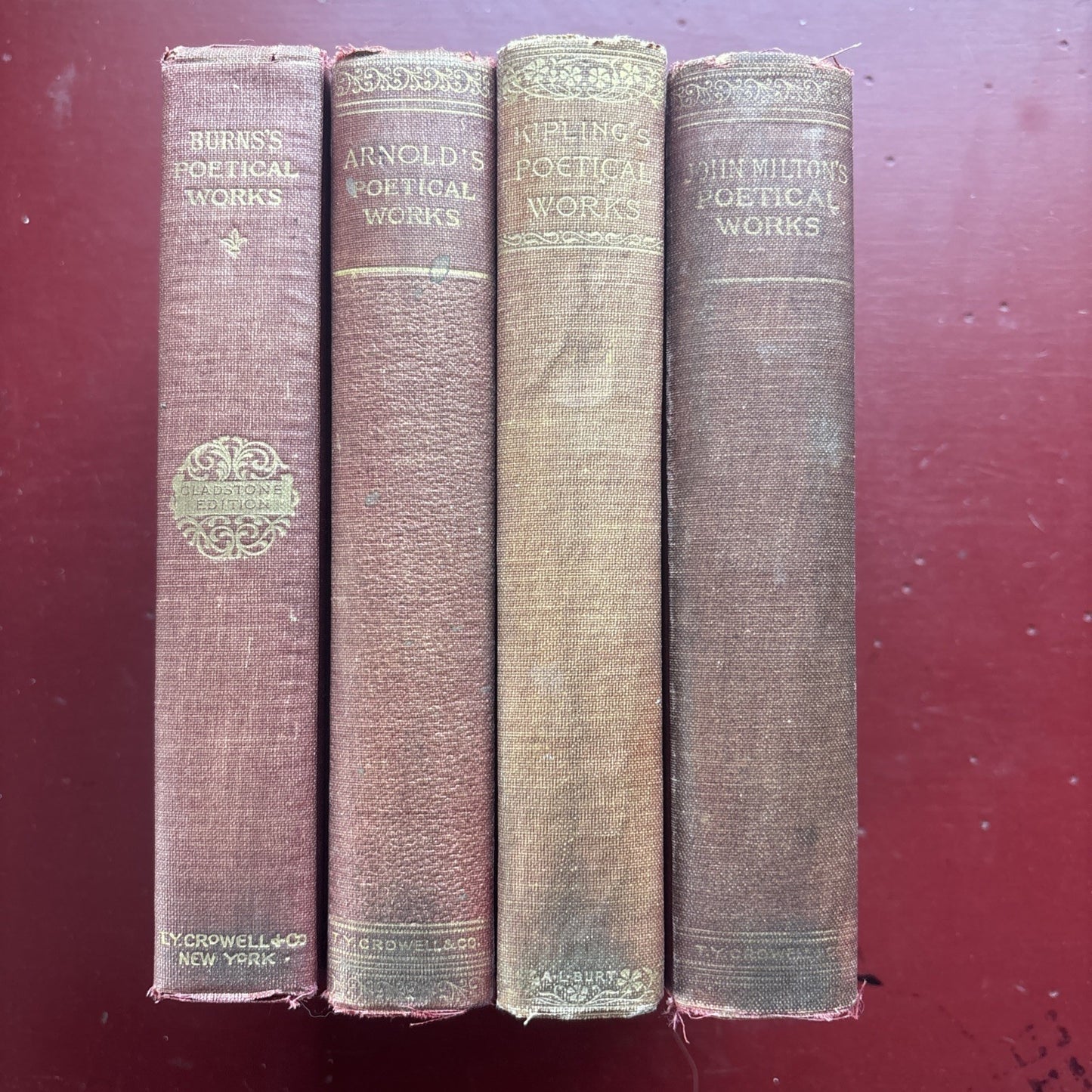 4 Poetical Works T.Y. Crowell & Co. Kipling Arnold Milton Burns Gladstone