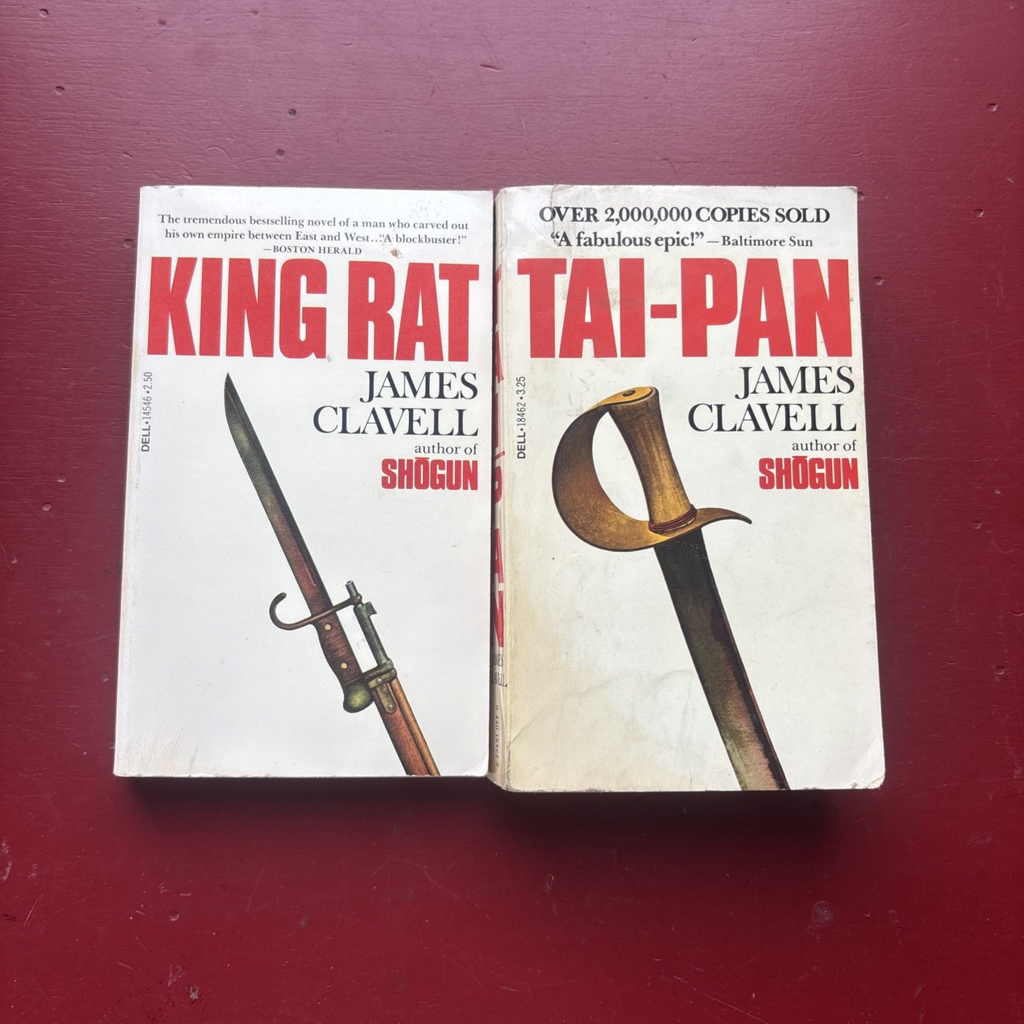 KING RAT & TAI-PAN by James Clavell Vintage 1980s Paperback