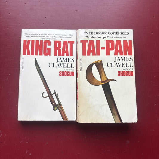 KING RAT & TAI-PAN by James Clavell Vintage 1980s Paperback