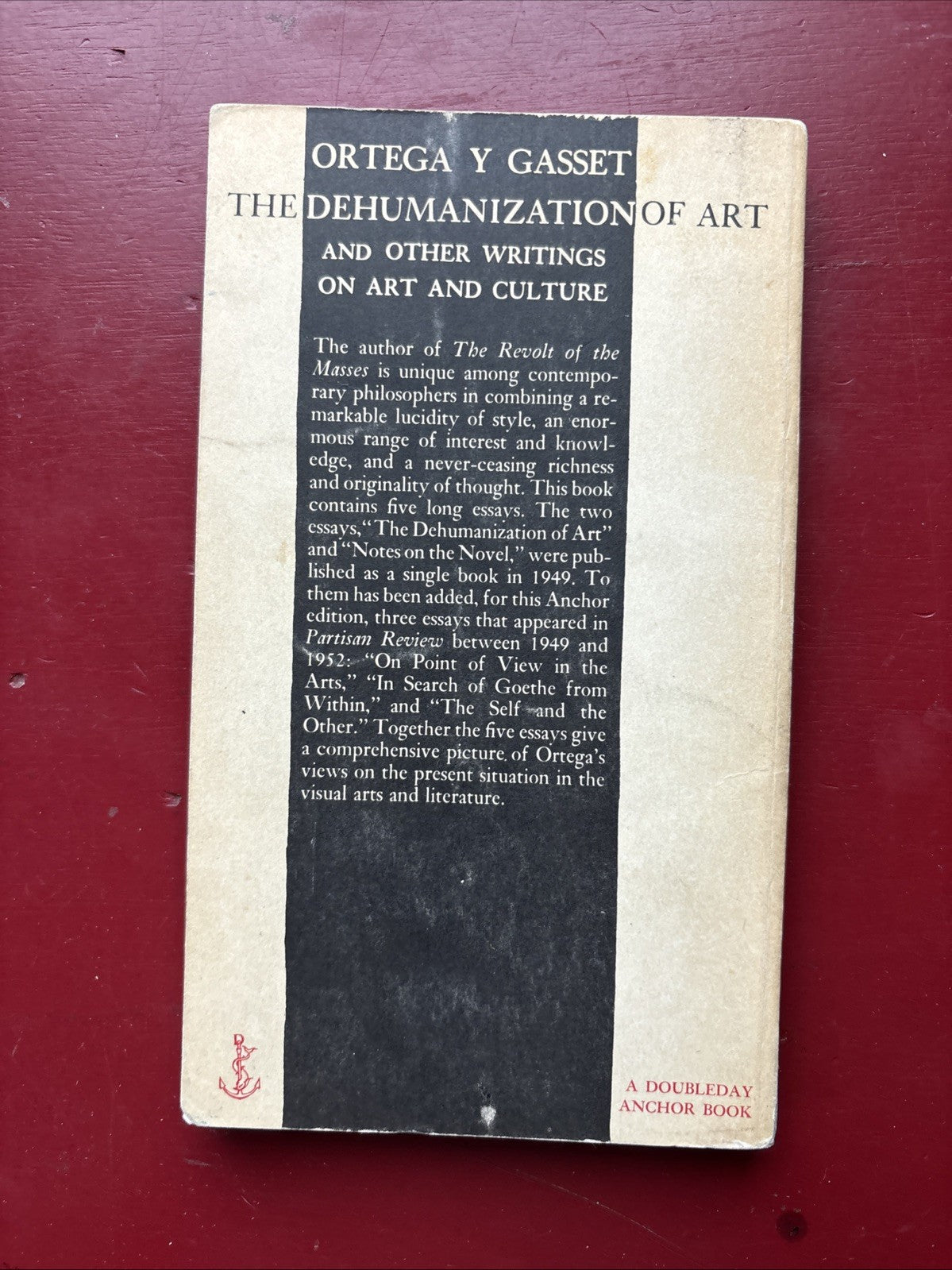 The Dehumanization of Art : on Art and Culture (reduced Annotated - Rare)
