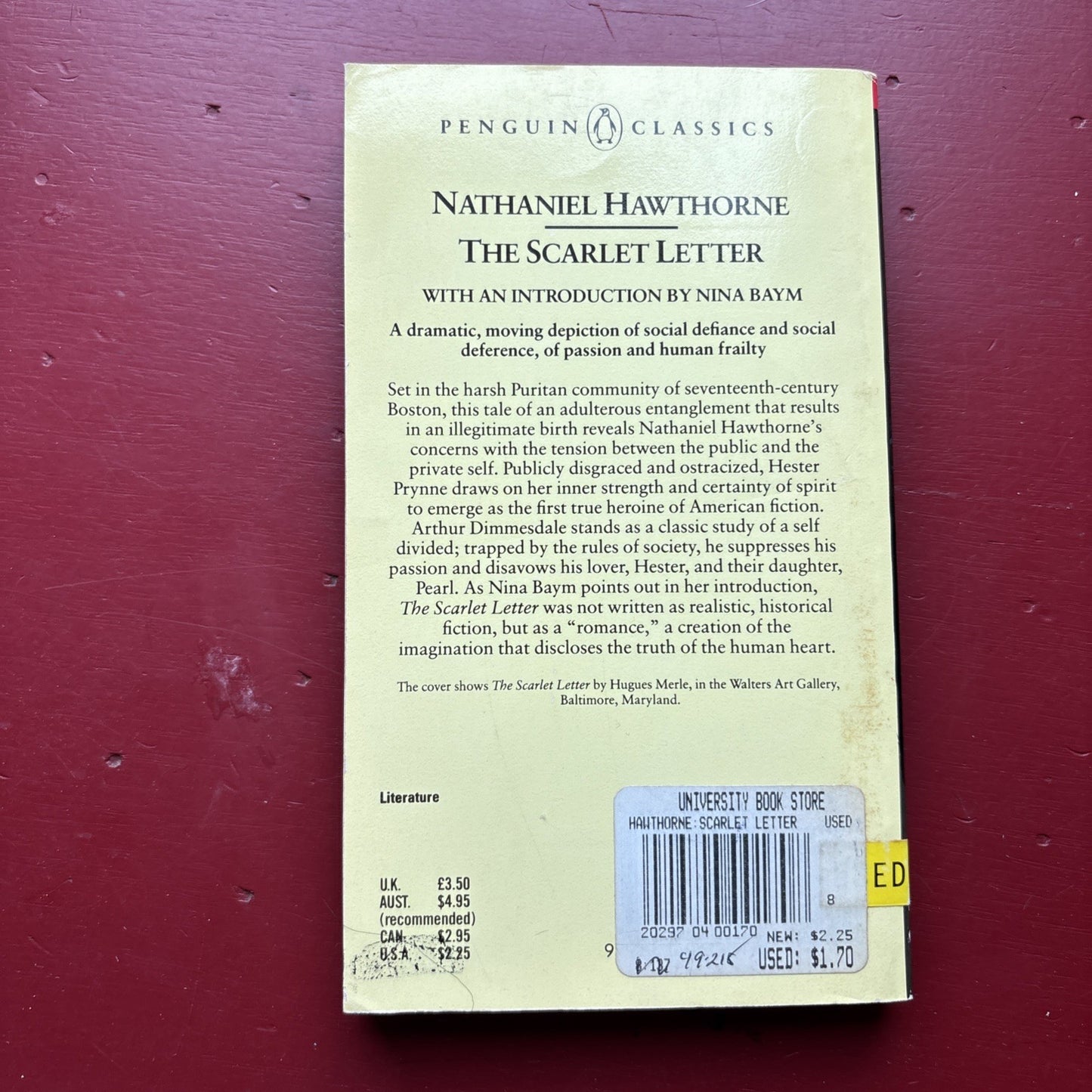 Scarlet Letter : A Romance by Nathanial Hawthorne (1983, Trade Paperback)