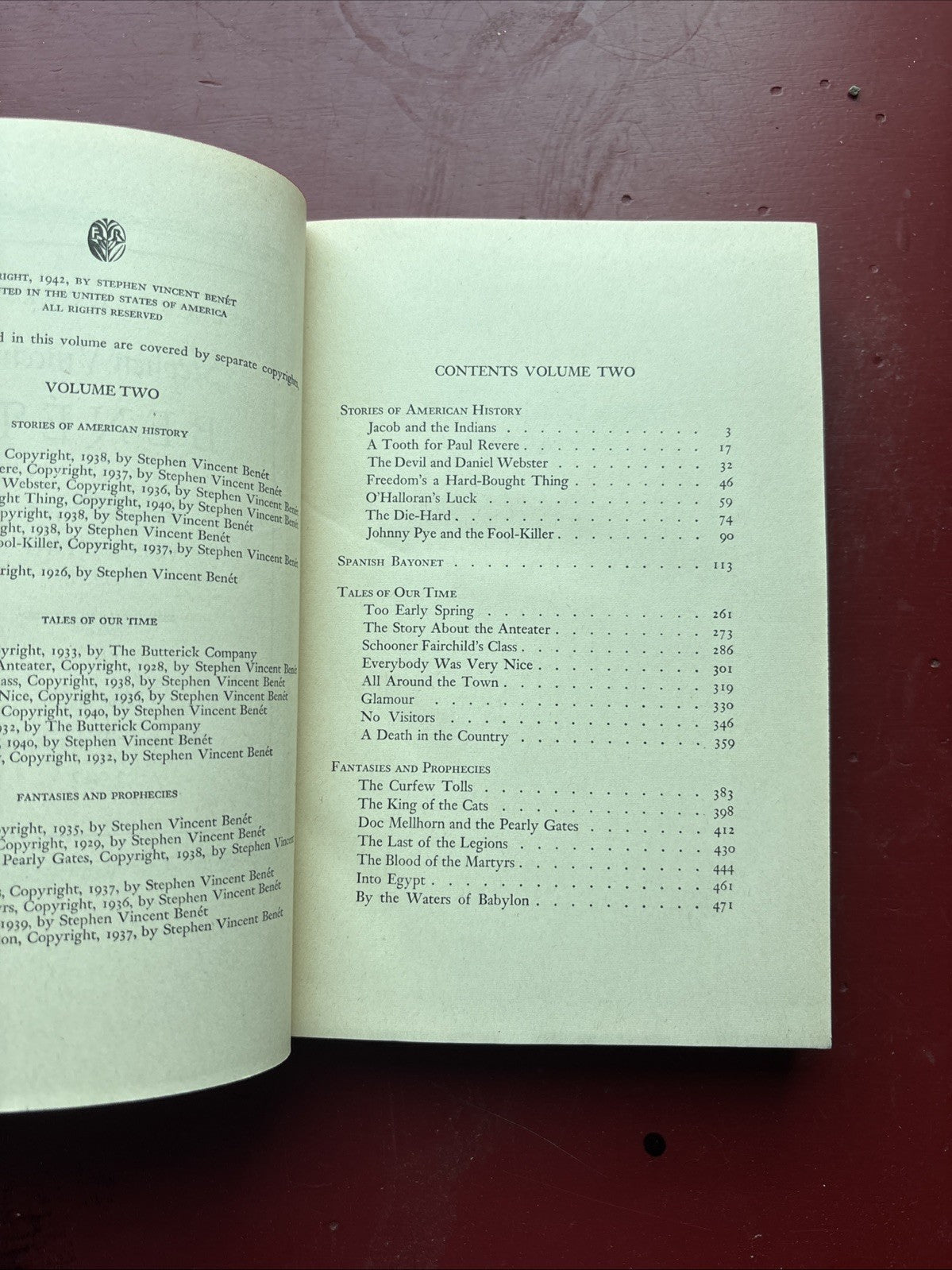 Selected Works of Stephen Vincent Benet: Poetry & Prose (1942, Hardcover)